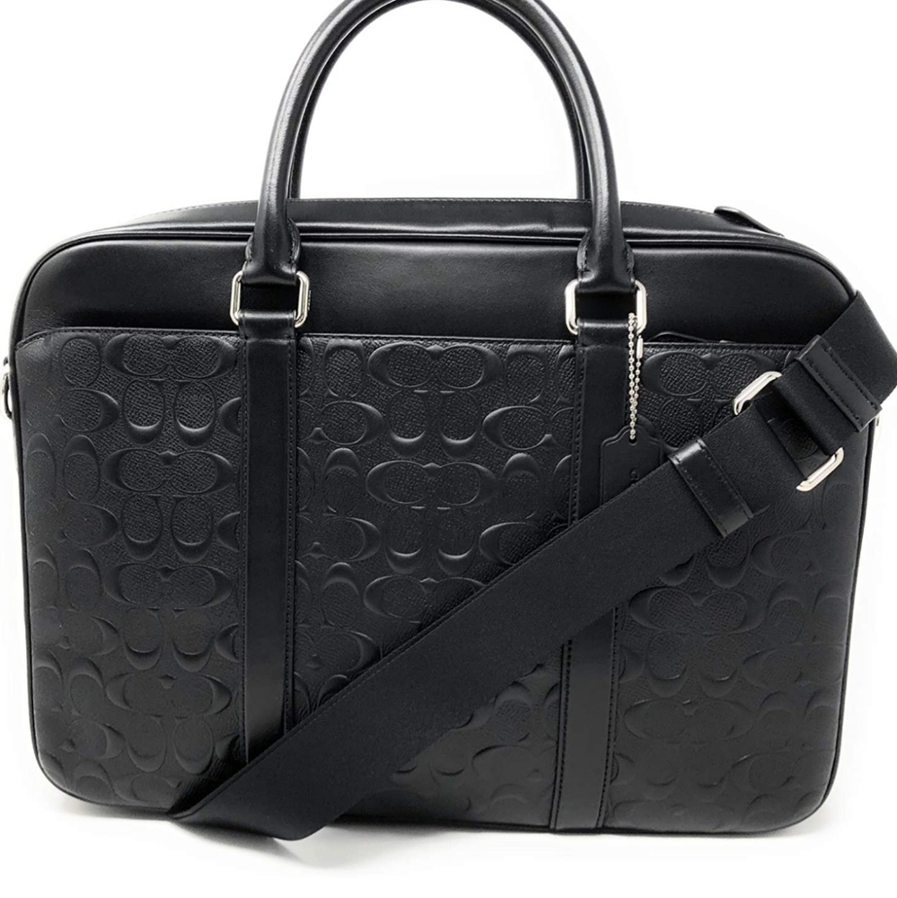 NWT Coach Signature Laptop Briefcase Bag NWT Designer Rare style Embossed